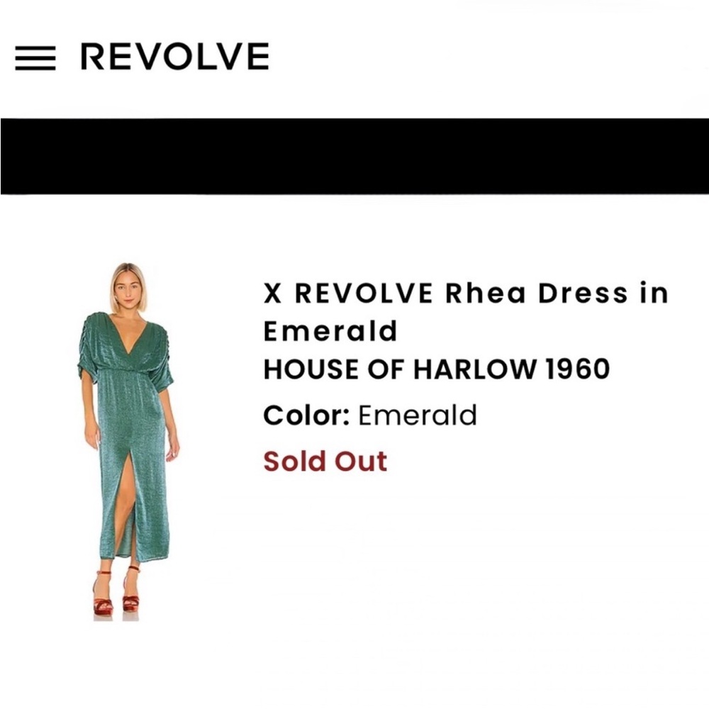 House of Harlow 1960 x Revolve Emerald Rhea Maxi Dress {XS} - Picture 8 of 8